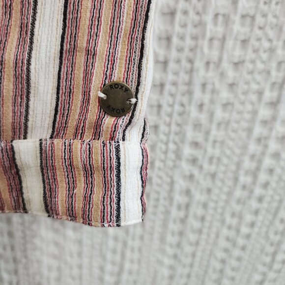 ROXY Walk To East River Halter Crop Top Striped Fitted Women's Size XL - Picture 3 of 10